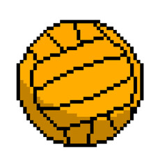 Flat design pixel art waterpolo ball illustration