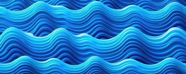 Stylized blue wave seamless pattern Bold lines, vibrant color , color, bold