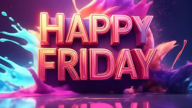 Happy Friday Colorful Splashes. - Powered by Adobe