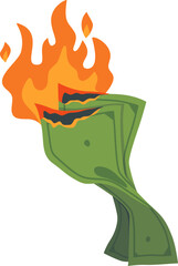 Burning Money Illustration