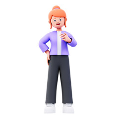 stylish female character 3d illustration