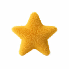 Yellow plush star toy soft fabric texture furry