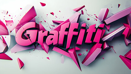 Pink Graffiti 3D Render