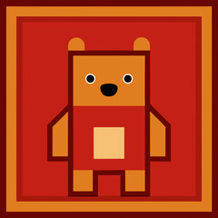 Geometric bear illustration in a frame