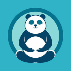Serene panda in a circular frame