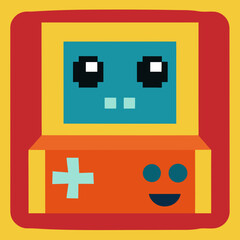 Obraz premium Retro pixel art game console design
