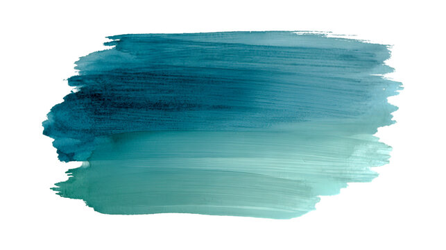 Abstract teal watercolor paint strokes texture background