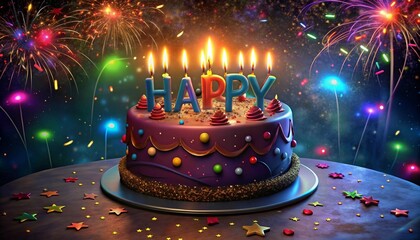 birthday cake with candles