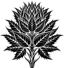 black and white tree