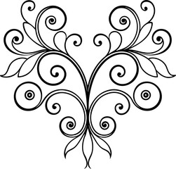 black and white floral ornament