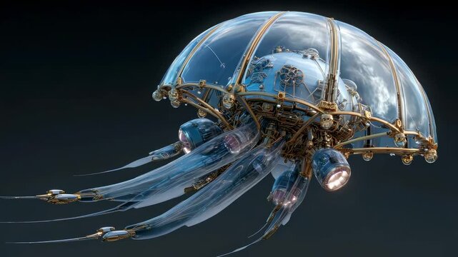 Steampunk jellyfish illustration