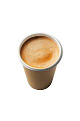 Obraz premium Coffee cup filled with ground coffee. Png, Transparent background.