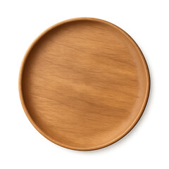 Elegant round wooden tray for serving, home decor, or product display.