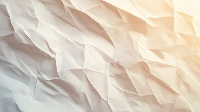 Abstract Textured Background of Crumpled White Paper with Wrinkles and Soft Lighting - Powered by Adobe