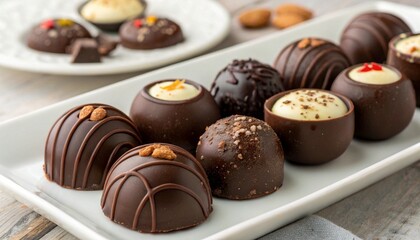 chocolate candies on a plate
