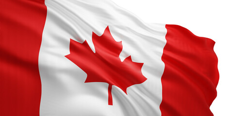 Canada flag isolated on transparency background 3D render