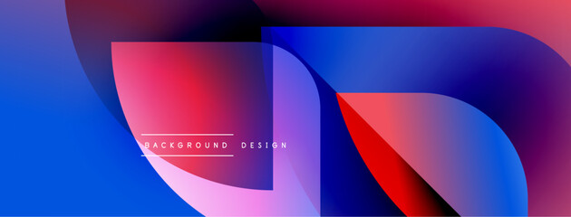 Obraz premium Abstract fluid shapes blend vibrant blues, pinks, reds. Modern design suggests movement, energy, depth. Gradient colors create dynamic visual impact.