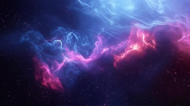 Abstract Cosmic Nebula in Blue and Purple with Gaseous Clouds in Dark Space for Creative Backgrounds and Adobe Stock
