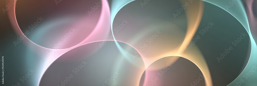 Aufkleber Overlapping Transparent Shapes Create a Soft Glow in a Mesmerizing Display of Colors and Light That Draws the Eye and Captivates the Imagination