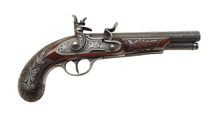 British flintlock officer's pistolb isolated