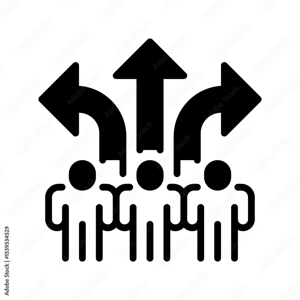 Poster team decision making line icon. linear style sign for mobile concept and web design. outline vector 