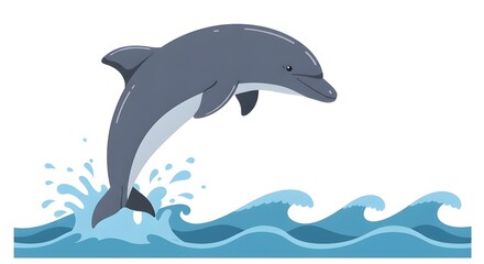 Obraz premium Dolphin jumping vector illustration