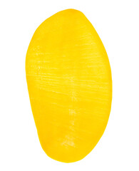 A half of ripe yellow mango fruit isolated with clipping path in png file format