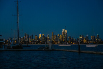 night view of Melbourne skyline