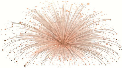 Naklejka premium The image shows an abstract representation of a light burst or fireworks explosion. It features numerous thin, radiating lines emanating from a central point. The color palette is predominantly