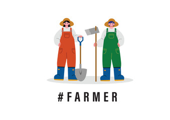 農作業をする男女