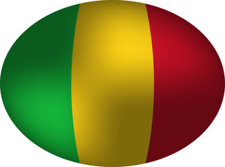 Fototapeta premium Malian Flag Oval Sphere - National Symbol of Mali