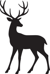 Fototapeta premium Graceful Deer Stag Silhouette with Large Antlers