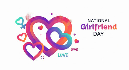 Colorful Heart Design for National Girlfriend Day
