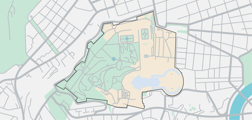 Layered editable vector illustration outline of Vatican City,Italy.