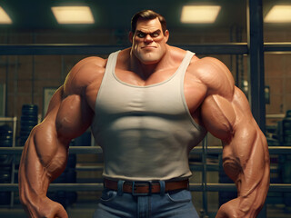 muscular man in gym