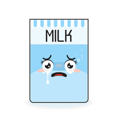 cartons of milk scared face cartoon cute