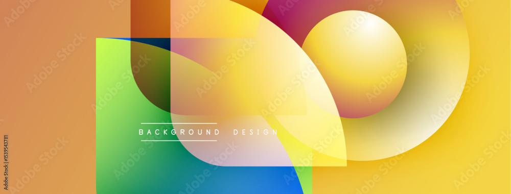 Aufkleber Abstract colorful shapes overlap. Gradient hues create dynamic visual effect. Modern design suitable for backgrounds, presentations.