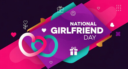 Fototapeta premium Flat Design Vector for National Girlfriend Day Celebration