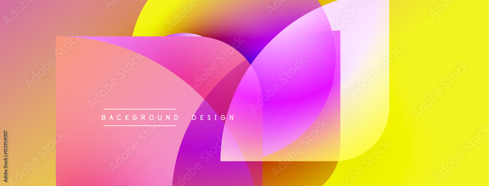Poster Abstract colorful shapes overlap. Gradient hues blend, creating dynamic visual effect. Modern design element for backgrounds.