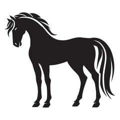 Obraz premium Horse Silhouette Vector with Nature Friendly Design
