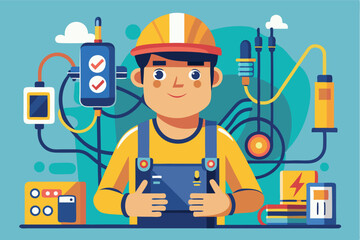 Skilled technician working on electronic equipment in a modern workshop environment