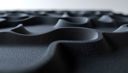 Abstract dark gray textured surface with wavy ridges