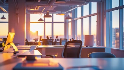 startup environment scene, Photorealistic, professional photography, sharp focus, golden hour lighting, rule of thirds, vibrant colors, high saturation, shallow depth of field, wide aperture f/1.8, pr