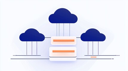 Cloud network architecture diagram, highlighting distributed systems and virtualized infrastructure.