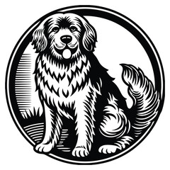 Print Digestio of dog, line icon. Canine esophagus, stomach, intestine. Veterinary, dog anatomy, canine surgery, first aid, vet clinic, emergency. Linear illustration, editable strokes, vector pictogr