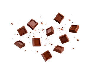 chocolate falling and splashing cut out on transparent png