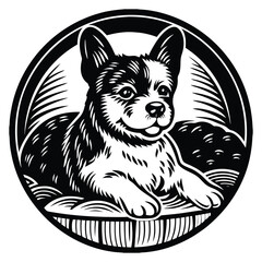 Shepherd dog set. Working breed, family pet, assistance, search service, rescue, police, and military help. Vector flat style cartoon illustration isolated, white background, different views, poses