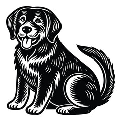 Silhouette of cat and dog on white background