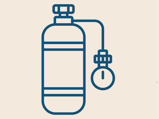 Oxygen tank outline icon. Hospital outline vector icon. Simple outline icon.