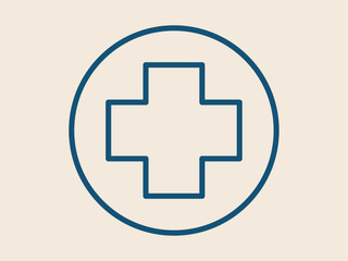 Medical cross outline icon. Hospital outline vector icon. Simple outline icon.